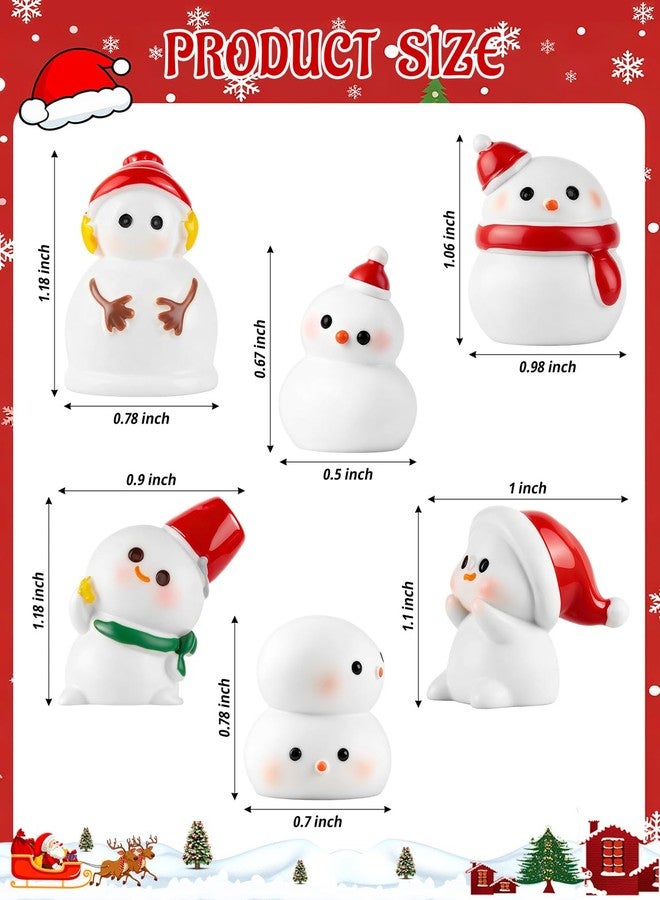 LHSYFBZ 36Pcs Mini Snowman Figurines, Christmas Tiny Resin Snowmen with Hat for DIY Xmas Party Garden Dollhouse Decoration - Image 4